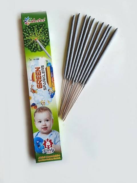 15 CM GREEN SPARKLERS